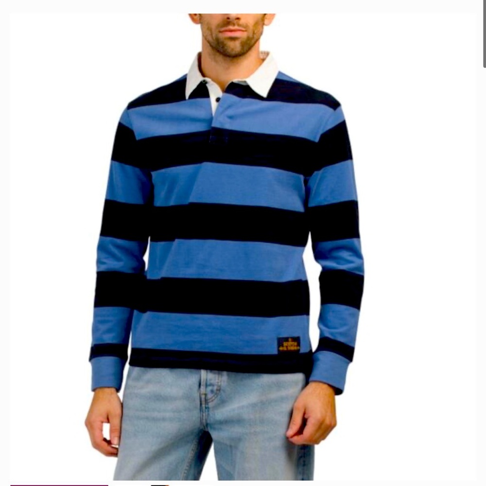 SCOTCH & SODA RUGBY LONG SLEEVE POLO MEN’S SIZE Large